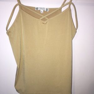 Tan detailed crop top